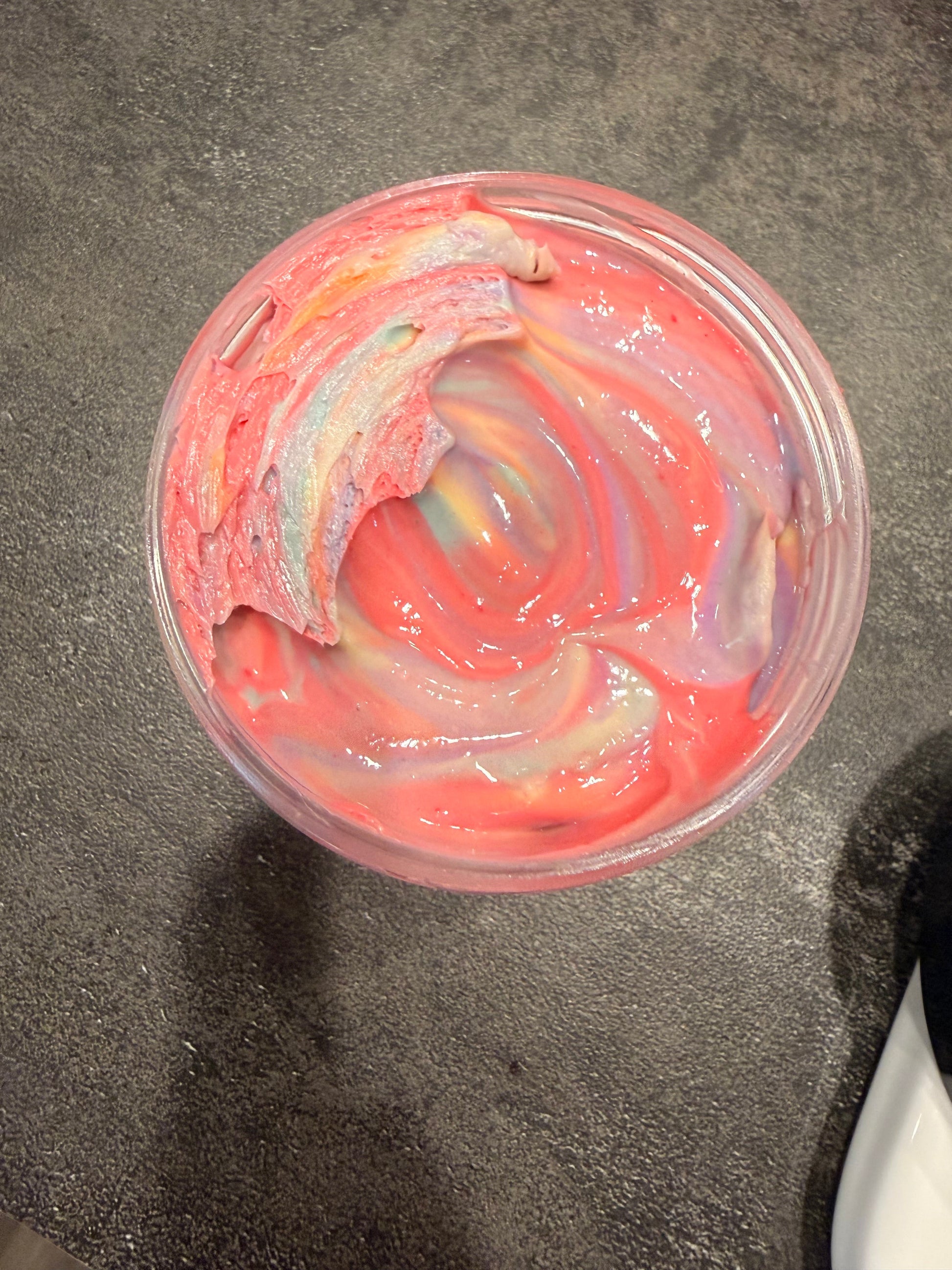 Pride Collection Body Butter - rainbow swirl top view